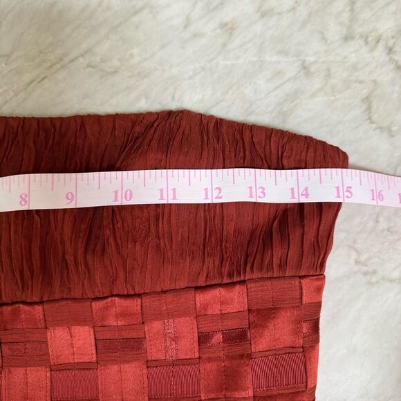 LAUNDRY By Shelli Segal 100% silk Burnt Orange Strapless Dress size 2 NWT - Picture 6 of 8